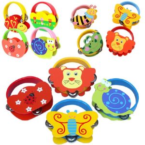 Tambourine With Handle (Assorted Designs)  |  Musical Learning Musical