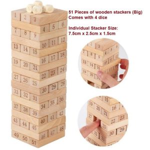 Wooden Stackers (Large) (51 Pieces)  |  Family Friendly Games Family Friendly Games Family Friendly Games