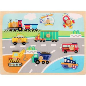 Ojr Knob Puzzle (Transportation)  |  Puzzles Learning Puzzles